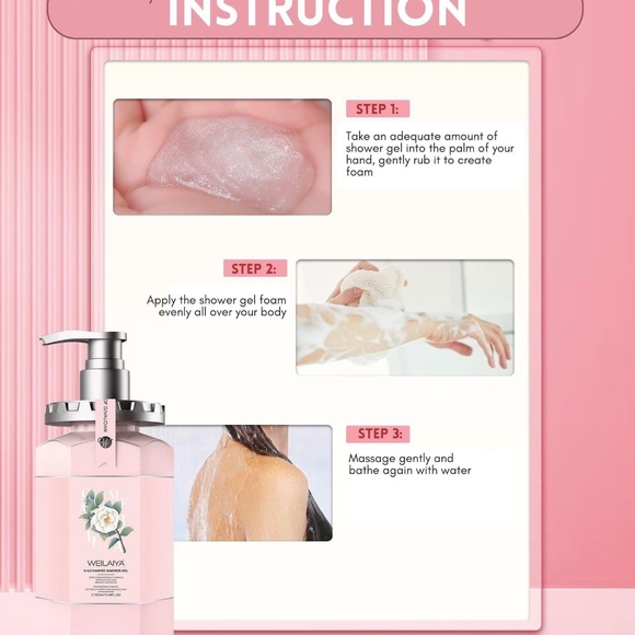 Brand New WEILAIYA Camellia Niacinamine Shower Gel 450mL - Picture 3 of 6